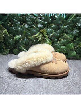 UGG COQUETTE SLIPPER Size 9 Sheepskin Slide  5125 CHESTNUT UGGS